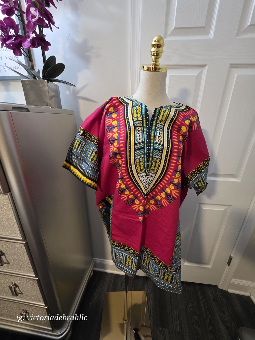 Pair of Vibrant Dashiki Tops with Bold Print